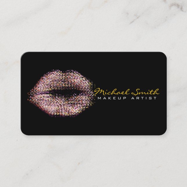 Modern Abstract Lips Makeup Artist #53 Business Card (Front)