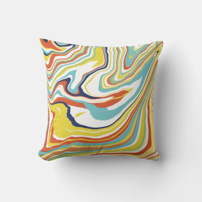 Modern Abstract Liquid Art Marble Effect Cushion (Front)
