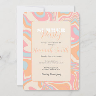 Modern abstract Liquid swirl Peach Fuzz Invitation