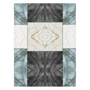 Modern Abstract Marble Agate Geometric Block Tablecloth
