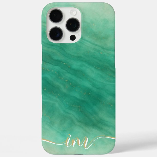 Modern Abstract Marble Design with Initials & Name Case-Mate iPhone Case (Back)
