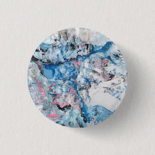 Modern Abstract Marble Look Pink Blue Purple 3 Cm Round Badge