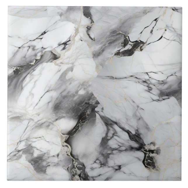 Modern Abstract Marble Luxe Ceramic Tile (Front)