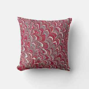 Modern Abstract Marbled Texture Burgundy Cushion