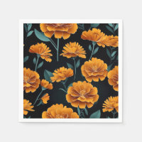 Modern Abstract Marigold Floral