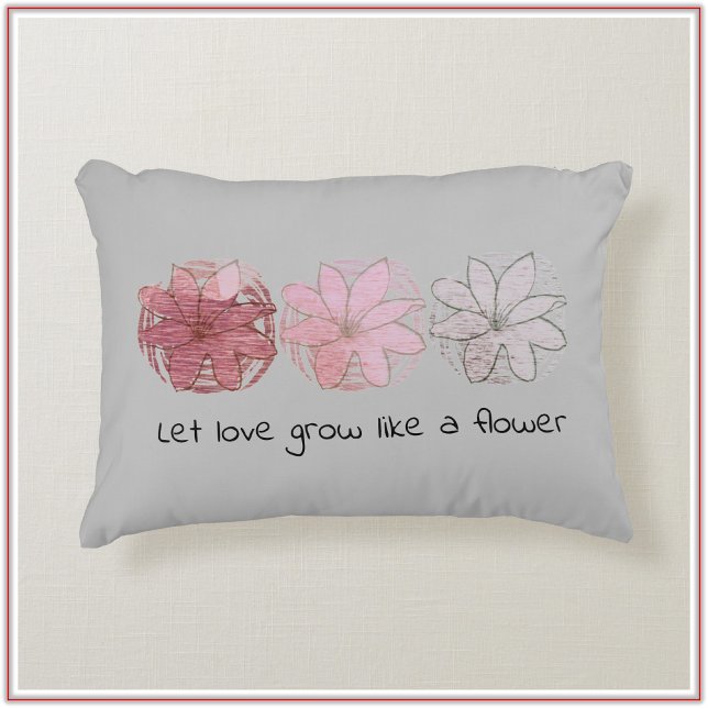 Modern Abstract Mauve and Grey Floral Decorative Cushion (Creator Uploaded)