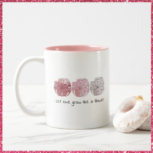 Modern Abstract Mauve and Grey Floral Two-Tone Cof Coffee Mug (Creator Uploaded)