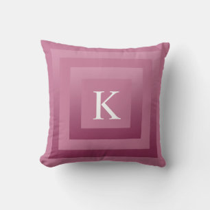 Modern Abstract Mauve Pink Custom Monogram Cushion