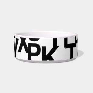 Modern, abstract, messy pattern with letters bowl