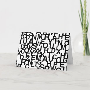 Modern, abstract, messy pattern with letters card