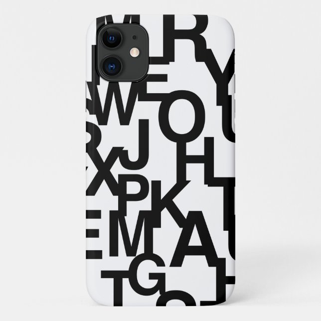 Modern, abstract, messy pattern with letters Case-Mate iPhone case (Back)