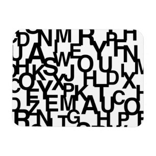 Modern, abstract, messy pattern with letters magnet