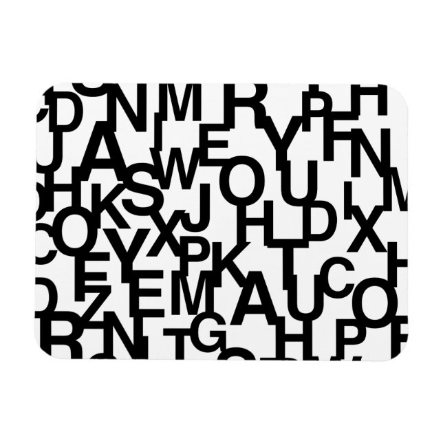 Modern, abstract, messy pattern with letters magnet (Horizontal)