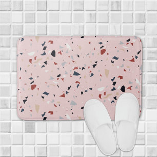 Modern Abstract Mid Century Terrazzo Pattern Bath Mat