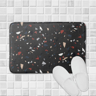 Modern Abstract Mid Century Terrazzo Pattern Bath Mat