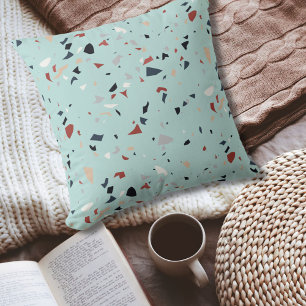 Modern Abstract Mid Century Terrazzo Pattern Cushion