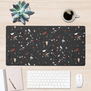 Modern Abstract Mid Century Terrazzo Pattern Desk Mat