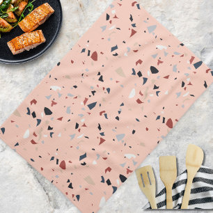 Modern Abstract Mid Century Terrazzo Pattern Tea Towel