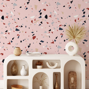 Modern Abstract Mid Century Terrazzo Pattern Wallpaper