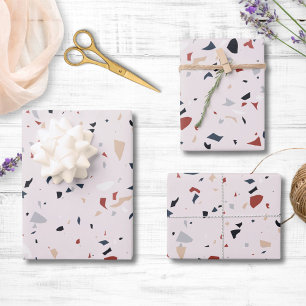 Modern Abstract Mid Century Terrazzo Pattern Wrapping Paper Sheet
