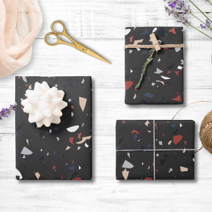 Modern Abstract Mid Century Terrazzo Pattern Wrapping Paper Sheet
