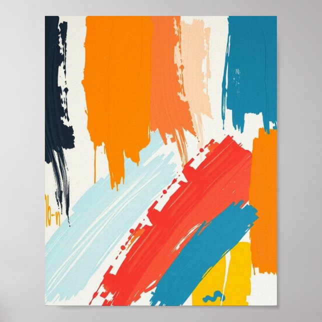 Modern Abstract Minimal Line Art Poster (Front)