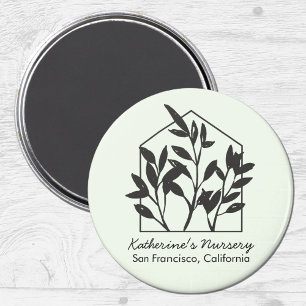 Modern Abstract Minimalist Black Houseplant Magnet
