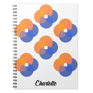 Modern Abstract Minimalist Circles Orange Blue  Notebook