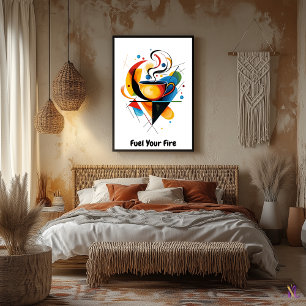 Modern Abstract Minimalist Motivational Coffee Cup Poster