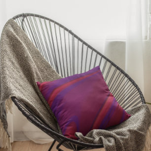 Modern Abstract Minimalist Red Purple Swirl Cushion