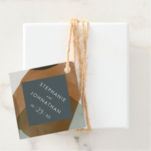 Modern Abstract Minimalistic Wedding Favour Tags