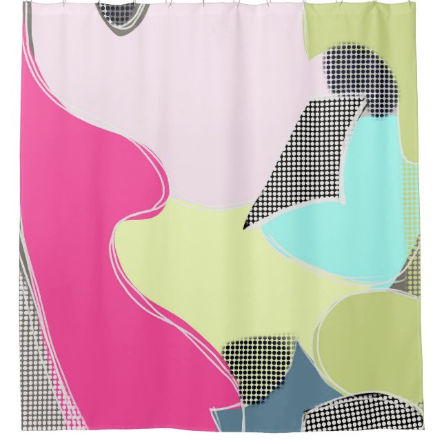 Modern abstract minimalistyk bocho pattern shower curtain (Front)