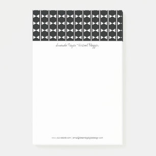 Modern Abstract Monochrome Black and White Diamond Post-it Notes