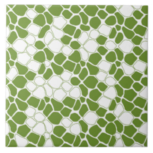 Modern, abstract mosaic, pastel green, white ceramic tile