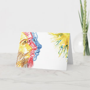 Modern Abstract Multicultural Three Kings Holiday Card