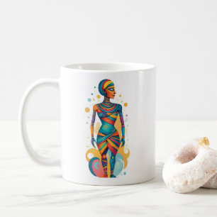 Modern Abstract Mummy Artwork with Bright Colours  Coffee Mug