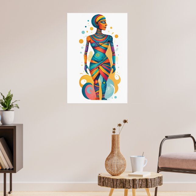 Modern Abstract Mummy Artwork with Bright Colours  Poster (Living Room 3)