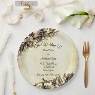 Modern Abstract Natural Elegant Haze wedding Fa Paper Plate