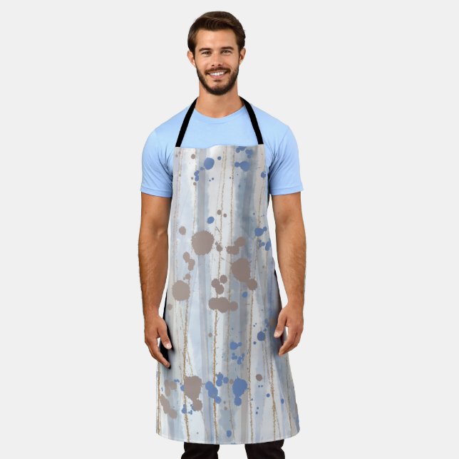 Modern Abstract Nature Art Brushstrokes Apron (Worn)