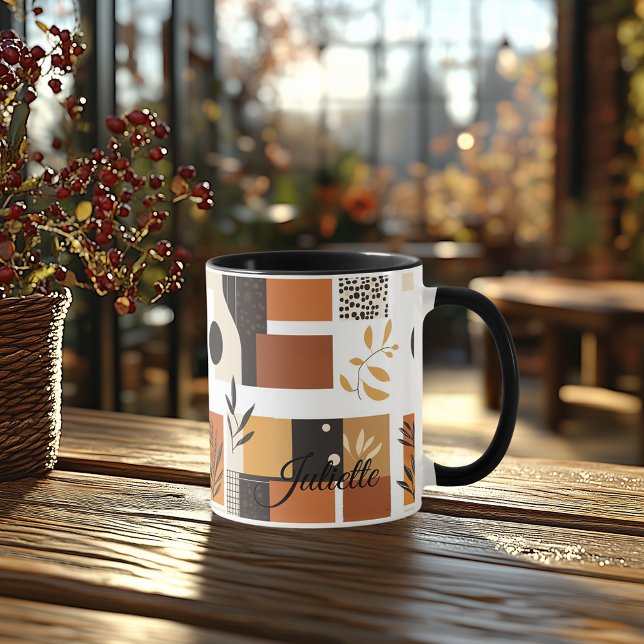 Modern Abstract Nature - Custom Earthy Geometric Mug (Creator Uploaded)