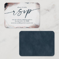 Modern Abstract Navy Blue Wedding Website RSVP
