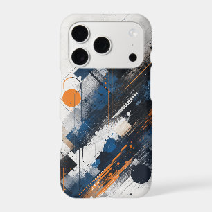 Modern Abstract Navy Orange Phone Case