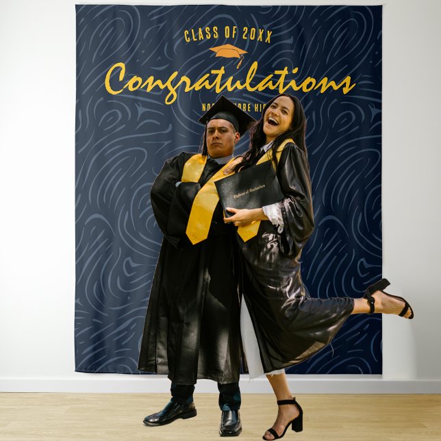 Modern Abstract Navy Pattern | Photo Backdrop Tapestry (Creator Uploaded)