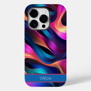Modern Abstract Neon Colour Waves Case-Mate iPhone 14 Pro Case