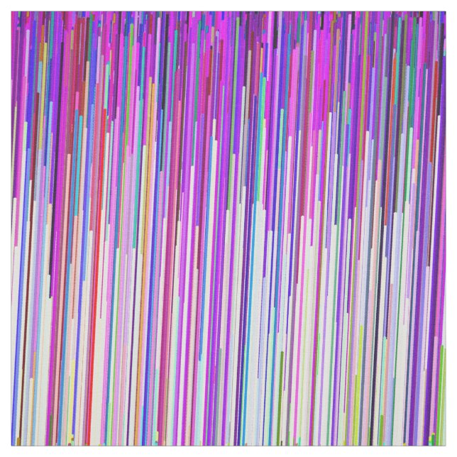 Modern abstract neon pink purple stripes fabric (Swatch)