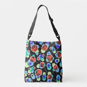 Modern Abstract Network Connections Vibrant Colorf Crossbody Bag