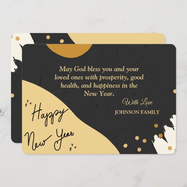 Modern Abstract New Years Holiday Card (Front/Back)