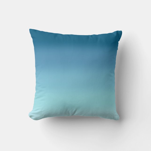 Modern abstract ocean blue gradient cushion (Front)