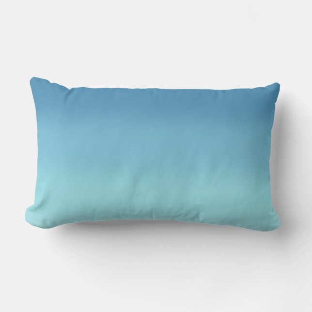 Modern abstract ocean blue gradient lumbar cushion (Front)