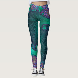 Modern Abstract Ocean Design Leggings